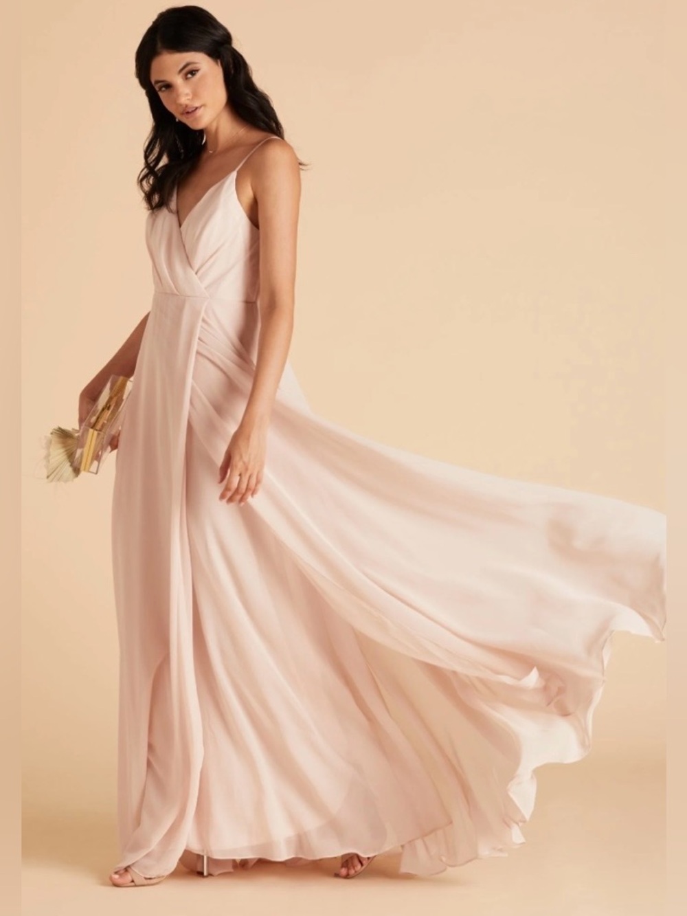 NWT Birdy Grey Chiffon Pale Blush Kaia Dress